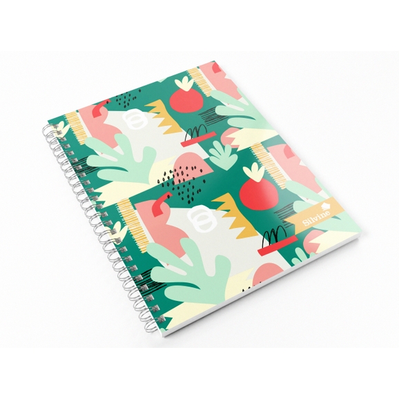 Silvine A5 Twinwire Marlene West Multi-Shaped Green Notebook 160 Pages RRP 3.86 CLEARANCE XL 1.50